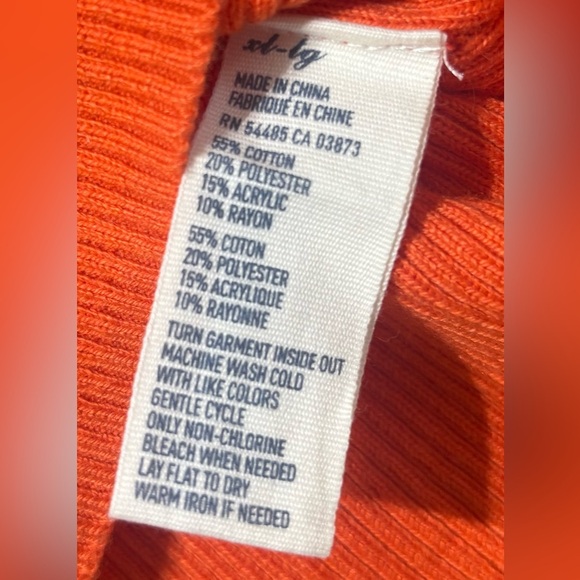 American Eagle Outfitters Tangerine Cotton/Rayon Blend Cardigan Women's XL - Picture 5 of 7
